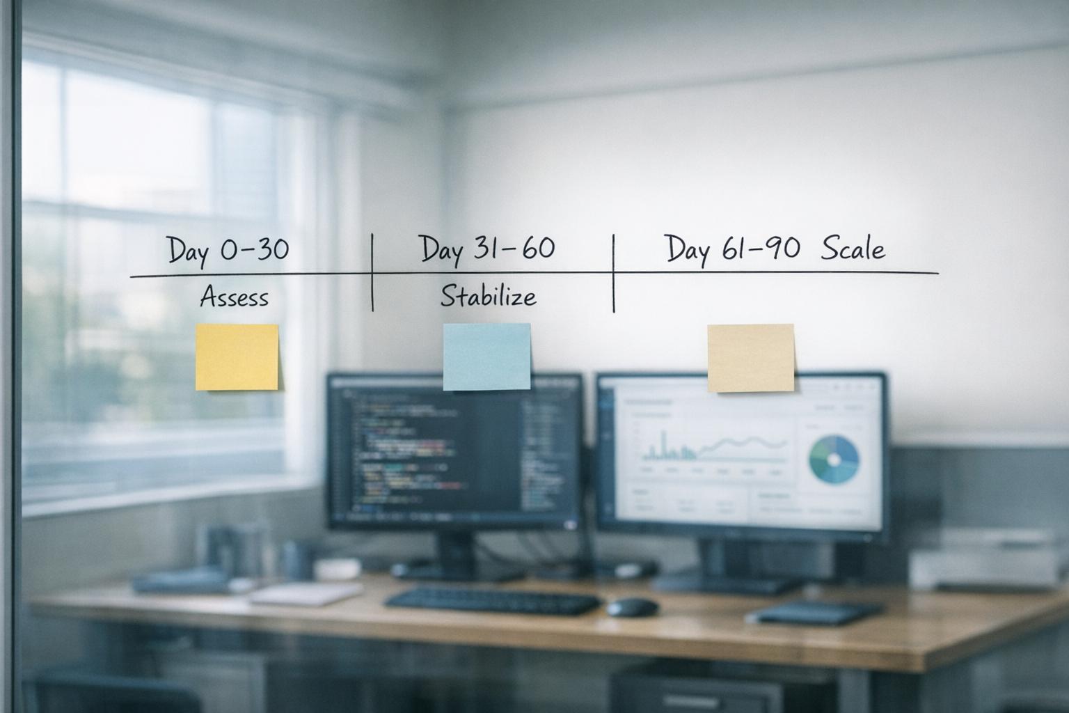 What the First 90 Days Look Like When You Hire a Rescue Team for Your Failing Codebase